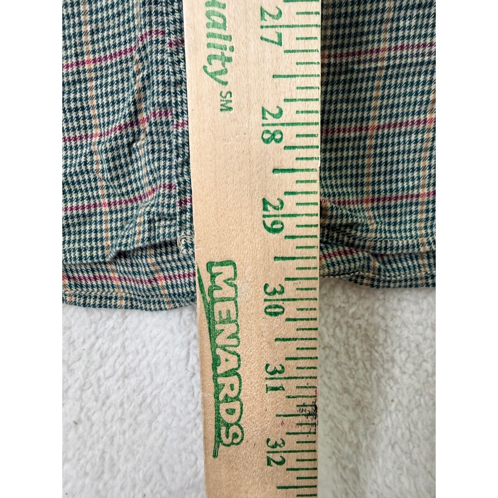 Orvis Men Button Down L/S Shirt Large Green Plaid Gingham Check Cotton VTG - Picture 7 of 9